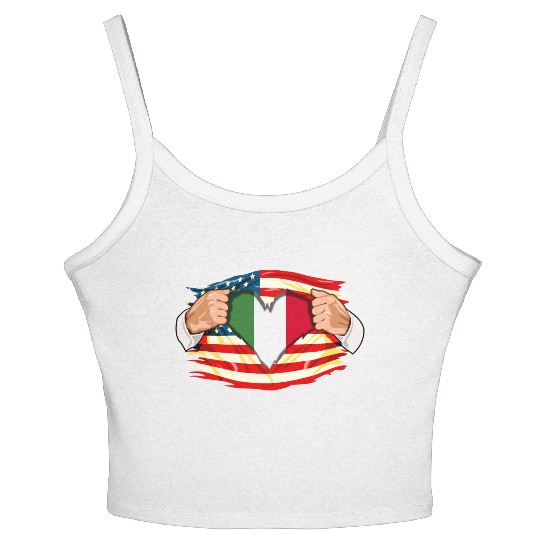 Italians Who Live in America Italy Flag Women's Spaghetti Strap Tank Top