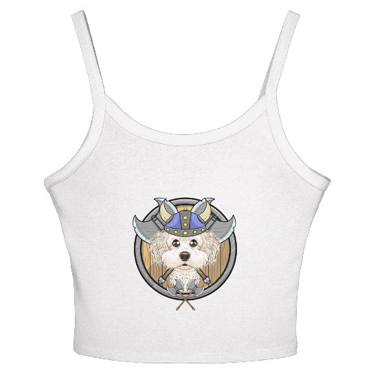 Bichon Frise I Valhalla I Viking Women's Spaghetti Strap Tank Top
