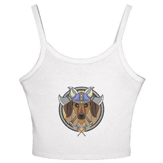 Dachshund I Valhalla I Viking Women's Spaghetti Strap Tank Top