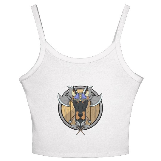 Doberman I Valhalla I Viking Women's Spaghetti Strap Tank Top