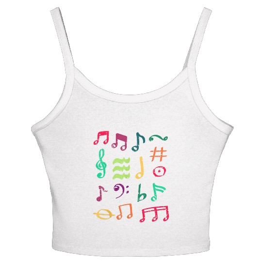 Colorful Musical Notes Symbol Music Teacher Women's Spaghetti Strap Tank Top