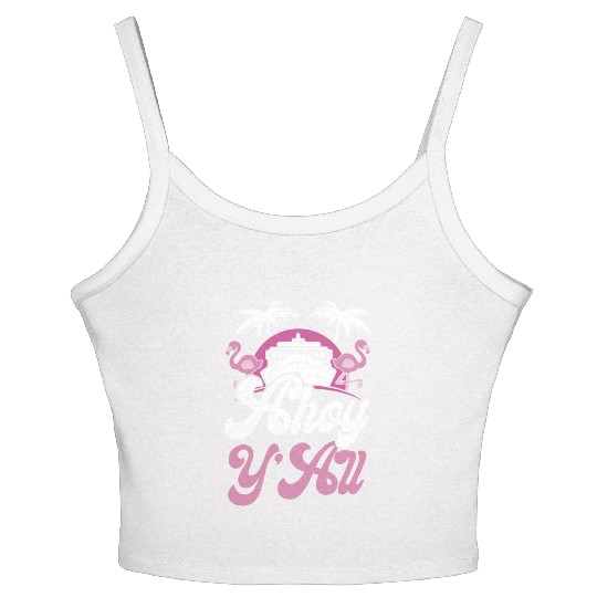 Cruise Ship Vacation Girl Ahoy Women's Spaghetti Strap Tank Top