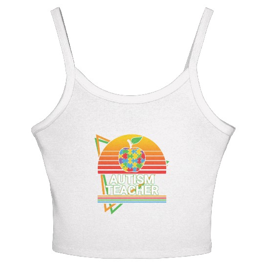 Autism Teacher Retro Women's Spaghetti Strap Tank Top
