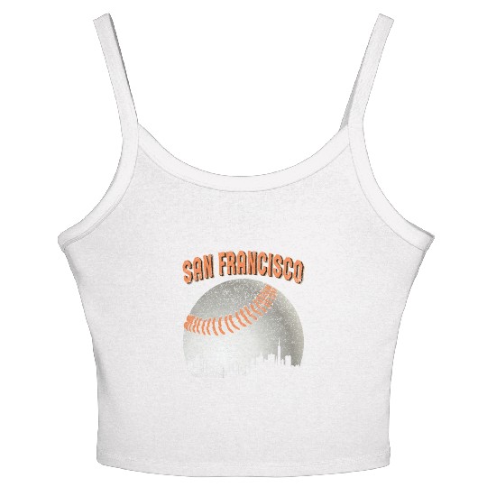 San Francisco Vintage Skyline Baseball For Gameday Women's Spaghetti Strap Tank Top