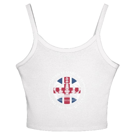 UK British Queen Elizabeth II God Save The Queen Women's Spaghetti Strap Tank Top
