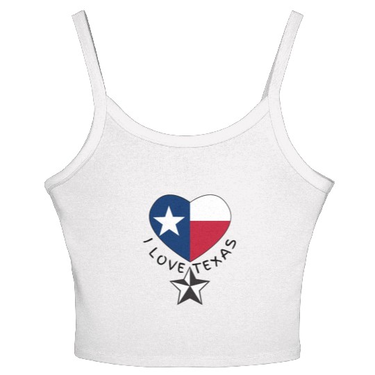 Show your love for Texas with I Love Texas Design Women's Spaghetti Strap Tank Top