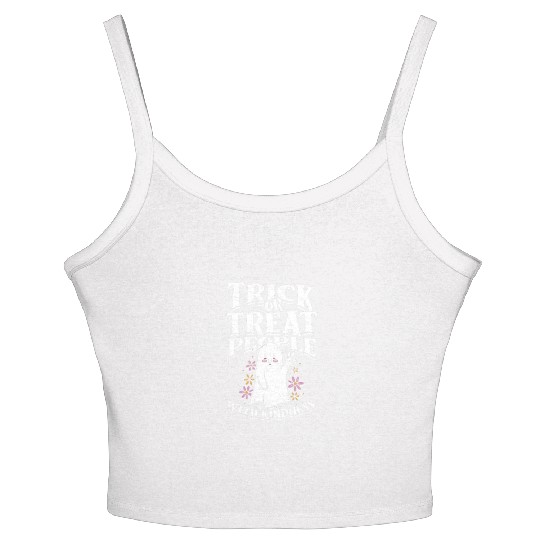 Trick or treat people with kindness - cute ghost Women's Spaghetti Strap Tank Top