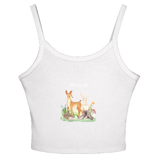 Animal deer rabbit hedgehog Manoé Women's Spaghetti Strap Tank Top