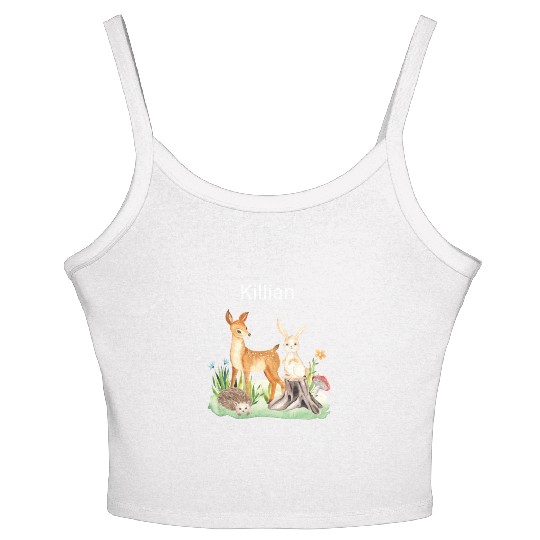Animal deer rabbit hedgehog Killian Women's Spaghetti Strap Tank Top
