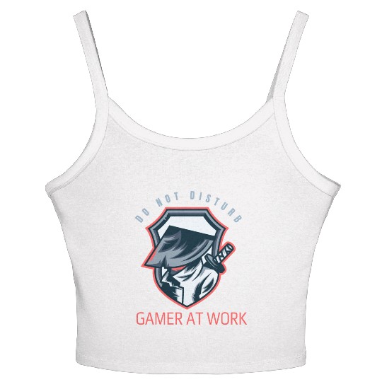 Do Not Disturb Gamer At Work-Gaming Lover Women's Spaghetti Strap Tank Top