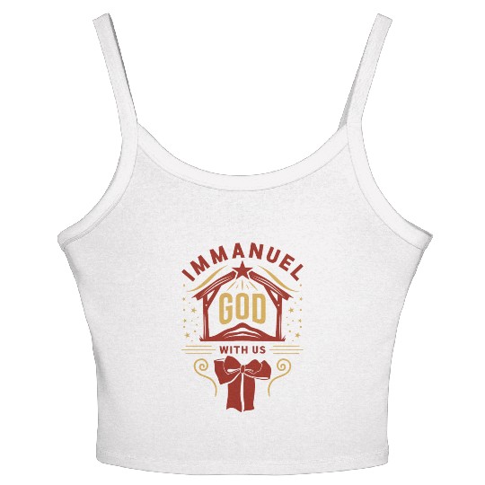Immanuel God With Us Christmas Holiday Xmas Women's Spaghetti Strap Tank Top