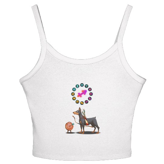 Funny Dog Lover Horoscope Sagittarius Zodiac Sign Women's Spaghetti Strap Tank Top