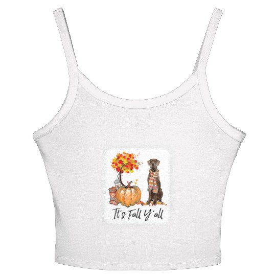 It's Fall Y all Great Dane Dog Lovers Thanksgiving Women's Spaghetti Strap Tank Top