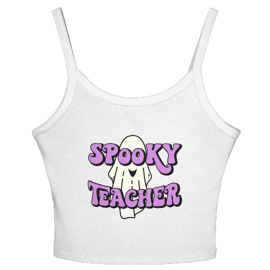 Spooky Teacher Halloween Ghost Women's Spaghetti Strap Tank Top