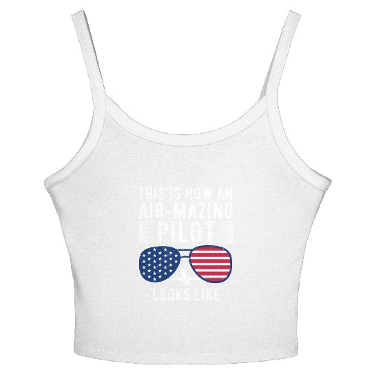 Aircraft Pun Airmazing Pilot - Airline Pilot Women's Spaghetti Strap Tank Top