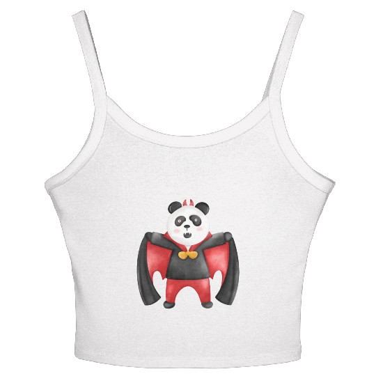 Panda bear in vampire costume Women's Spaghetti Strap Tank Top