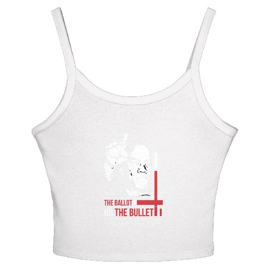 MALCOLM X Motivation quote Women's Spaghetti Strap Tank Top