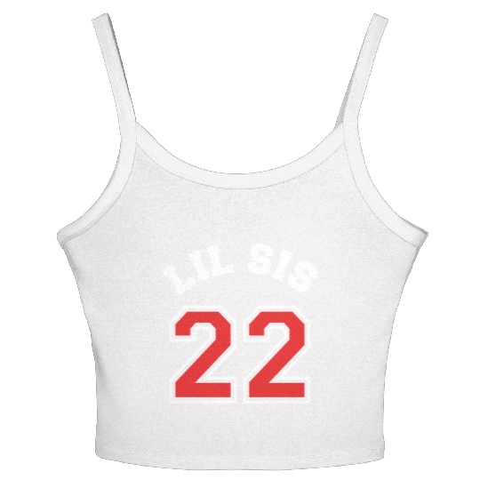 Lil Sis 2022 Little Sister Baby Family Birth Child Women's Spaghetti Strap Tank Top