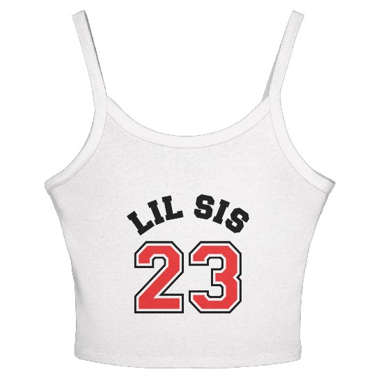 Lil Sis 2023 Little Sister Baby Family Birth Child Women's Spaghetti Strap Tank Top