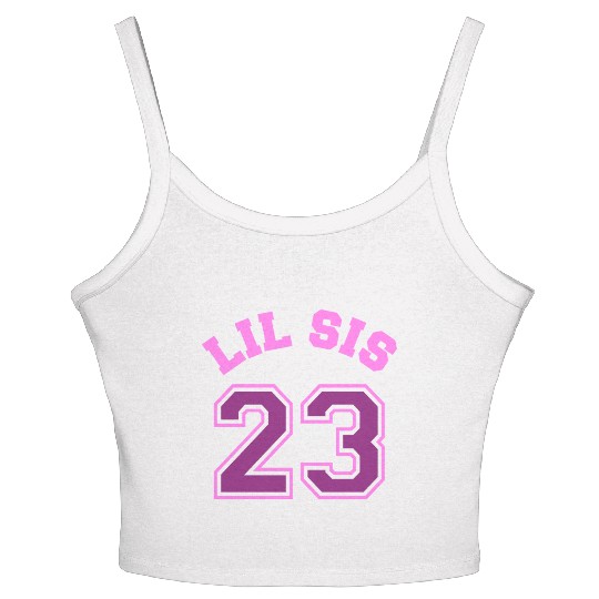 Lil Sis 2023 Little Sister Baby Family Birth Child Women's Spaghetti Strap Tank Top