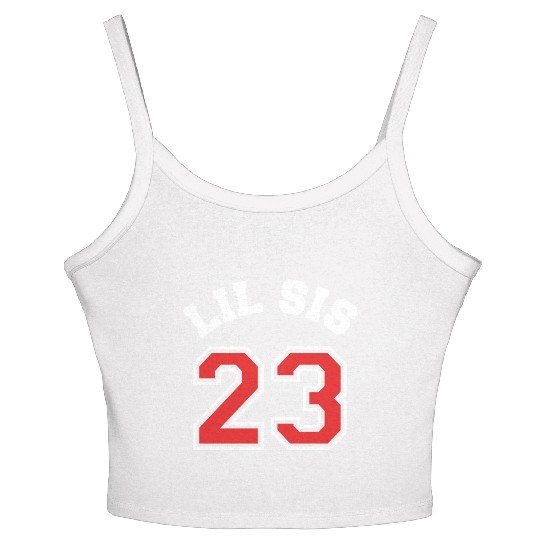 Lil Sis 2023 Little Sister Baby Family Birth Child Women's Spaghetti Strap Tank Top