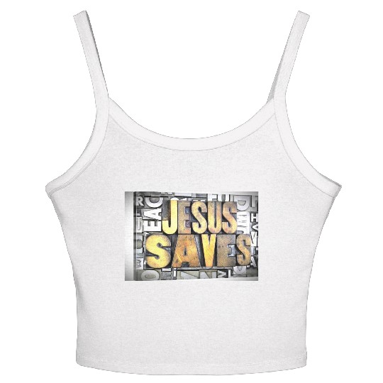 jesus saves Women's Spaghetti Strap Tank Top