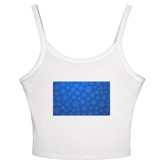Blue Snowflakes Christmas Pattern Women's Spaghetti Strap Tank Top