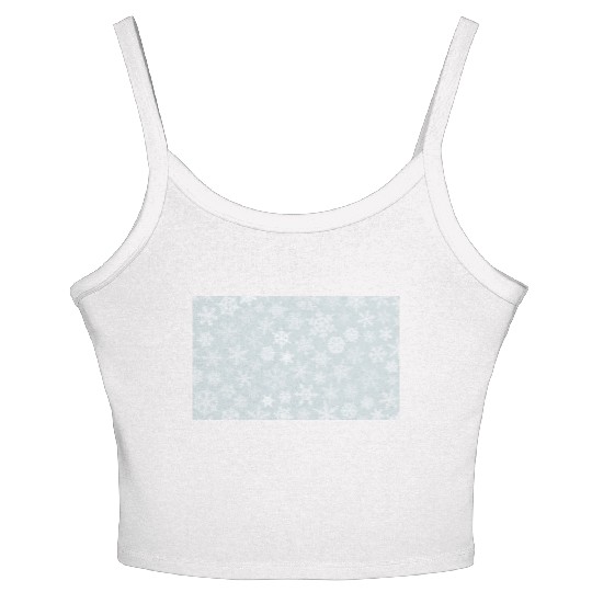 Winter Snowflakes Pattern Grey White Women's Spaghetti Strap Tank Top