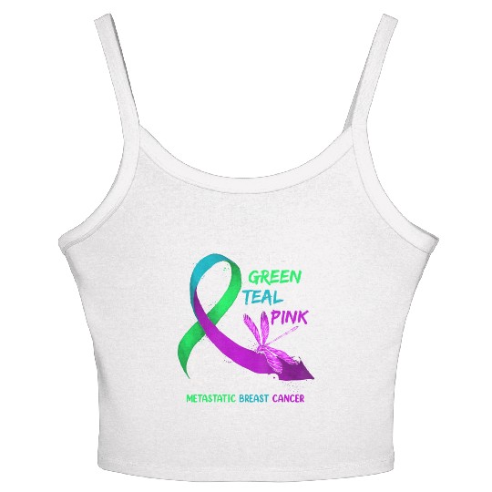 I Wear Green Teal Pink For My Sister Metastatic Women's Spaghetti Strap Tank Top