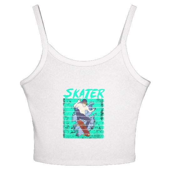 Skater Skateboard Skate Women's Spaghetti Strap Tank Top