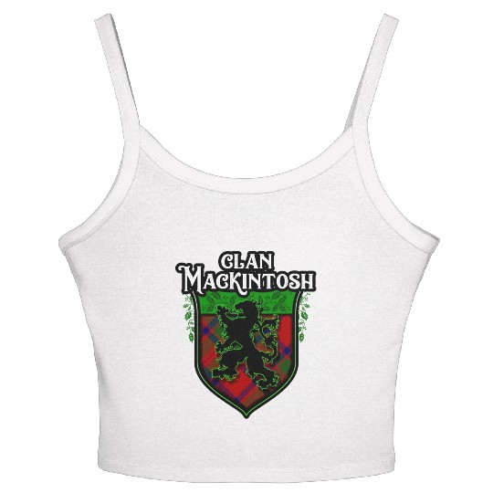Clan MacKintosh Scottish Tartan Rampant Lion Celts Women's Spaghetti Strap Tank Top