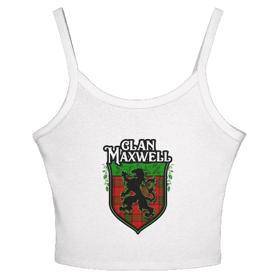 Clan Maxwell Scottish Tartan Rampant Lion Celtic Women's Spaghetti Strap Tank Top