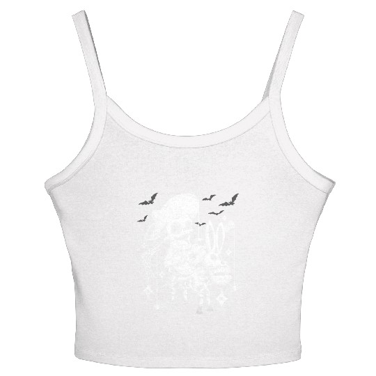 Mariachi Skeleton Halloween Vintage guitar Women's Spaghetti Strap Tank Top