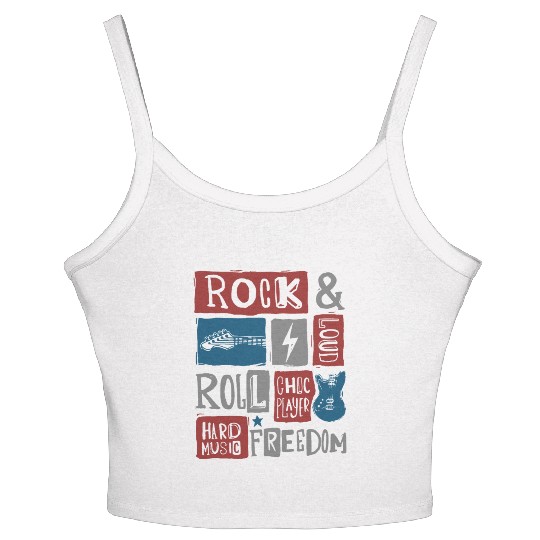 rock music guitar player Women's Spaghetti Strap Tank Top
