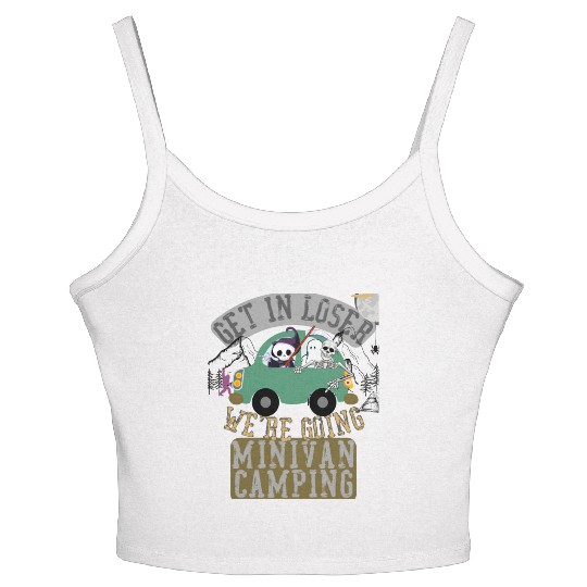 Get in loser we're going minivan camping Women's Spaghetti Strap Tank Top