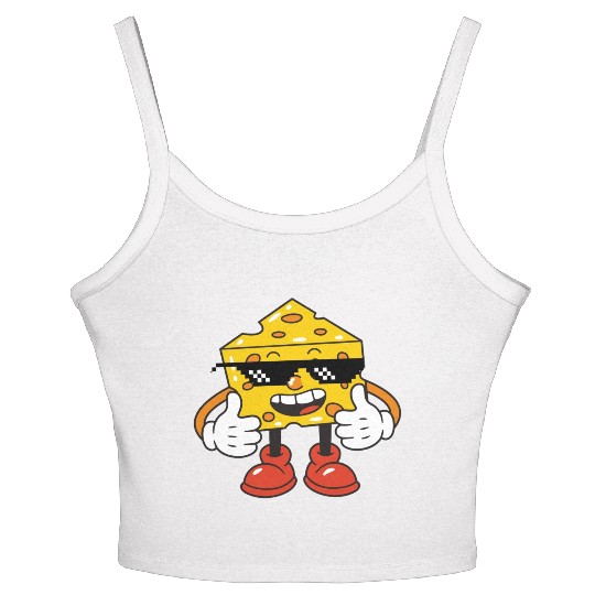 thug life cheese Women's Spaghetti Strap Tank Top