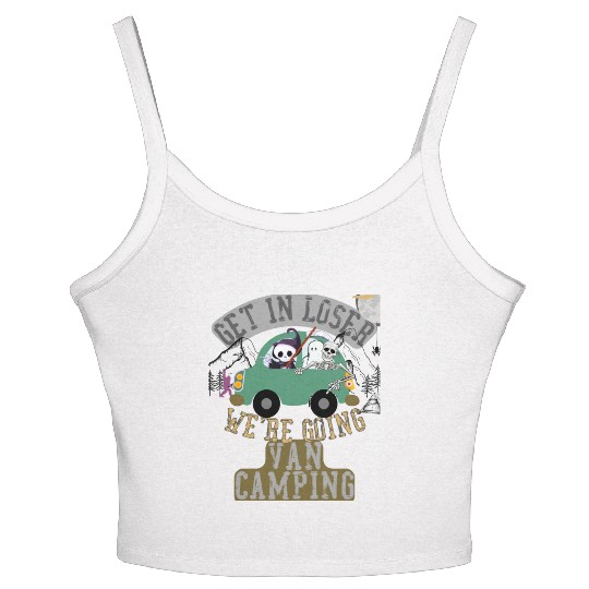 Get in loser we're going van camping Women's Spaghetti Strap Tank Top