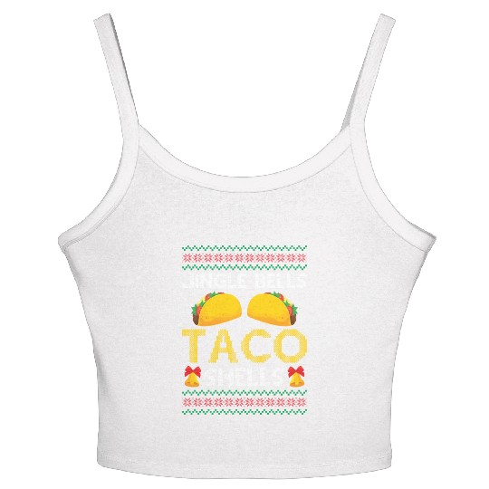 Tacos - Jingle Bells Taco Shells - Saying Ugly Chr Women's Spaghetti Strap Tank Top
