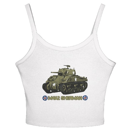 World War 2 American Tank M4A2 Sherman Women's Spaghetti Strap Tank Top