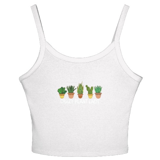 Crazy Plant Lady Plants Garden Gardener Gardening Women's Spaghetti Strap Tank Top