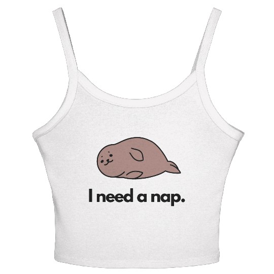 I Need a Nap Sleepy Seal Women's Spaghetti Strap Tank Top