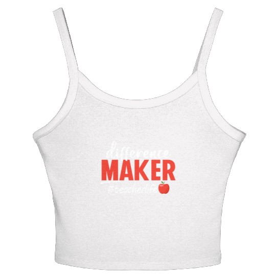 Difference Maker Teacher Life Funny Women's Spaghetti Strap Tank Top