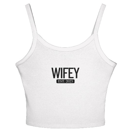 Wifey Est. 2023 Matching Couple Newlywed Marriedwi Women's Spaghetti Strap Tank Top
