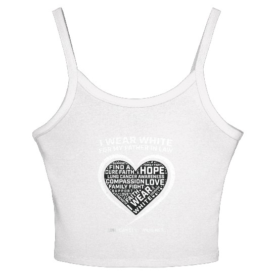 Dad I Wear White For My Father In Law Lung Cancer Women's Spaghetti Strap Tank Top