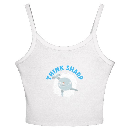 Think Sharp Narwhal Unicorn Of The Sea Animal Women's Spaghetti Strap Tank Top