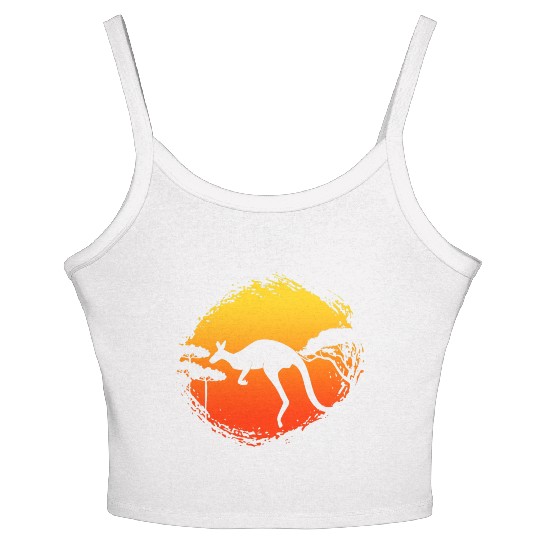 Kangaroo Australia Animal Aussie Nature Australian Women's Spaghetti Strap Tank Top