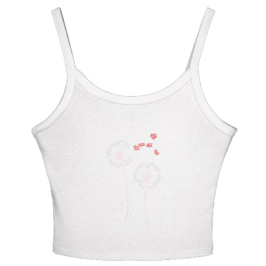 Piglet Farmer Farm Animal Dandelion Funny Pig Women's Spaghetti Strap Tank Top
