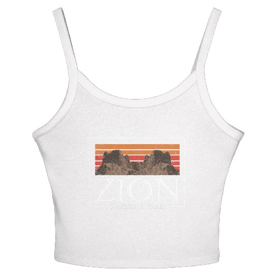 Retro Zion National Park US Vintage Utah Adventure Women's Spaghetti Strap Tank Top
