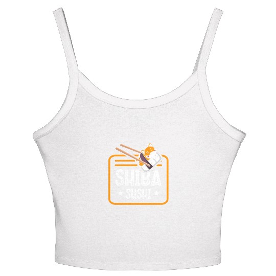 Shiba Sushi Japanese Foodie I Love Sushi Eater Women's Spaghetti Strap Tank Top