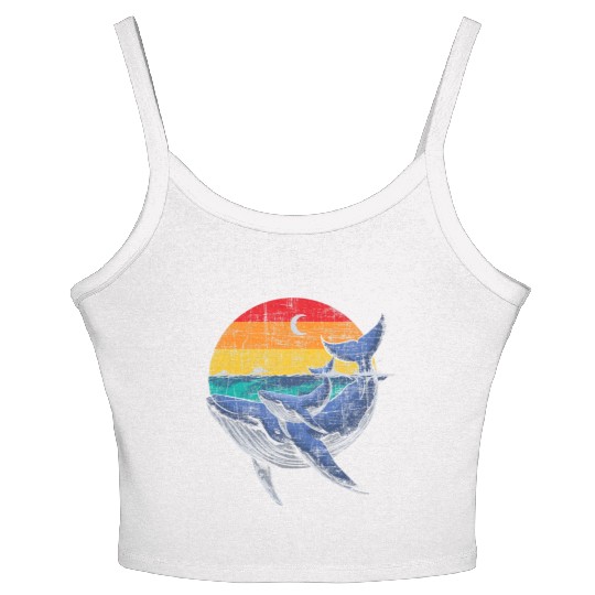 Whale Family Whale Lover Whales Aquarist Marine Women's Spaghetti Strap Tank Top
